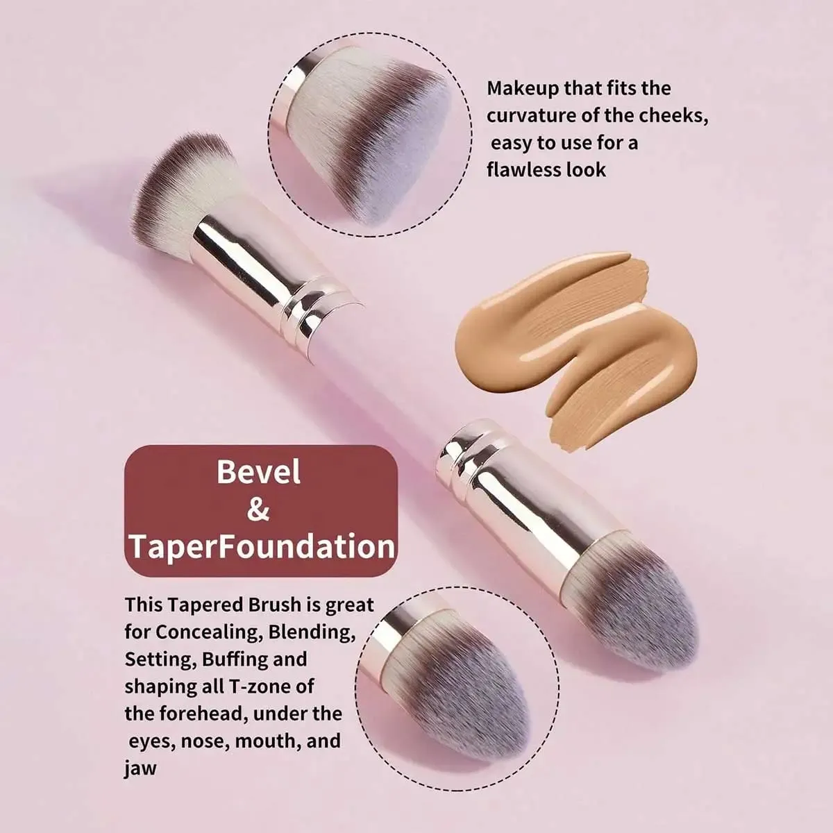4pcs Basic Makeup Brushes Set With Box Dual-ended Foundations Powder Blush Details for Eyeshadow Brushes Beginner Travel — image 5
