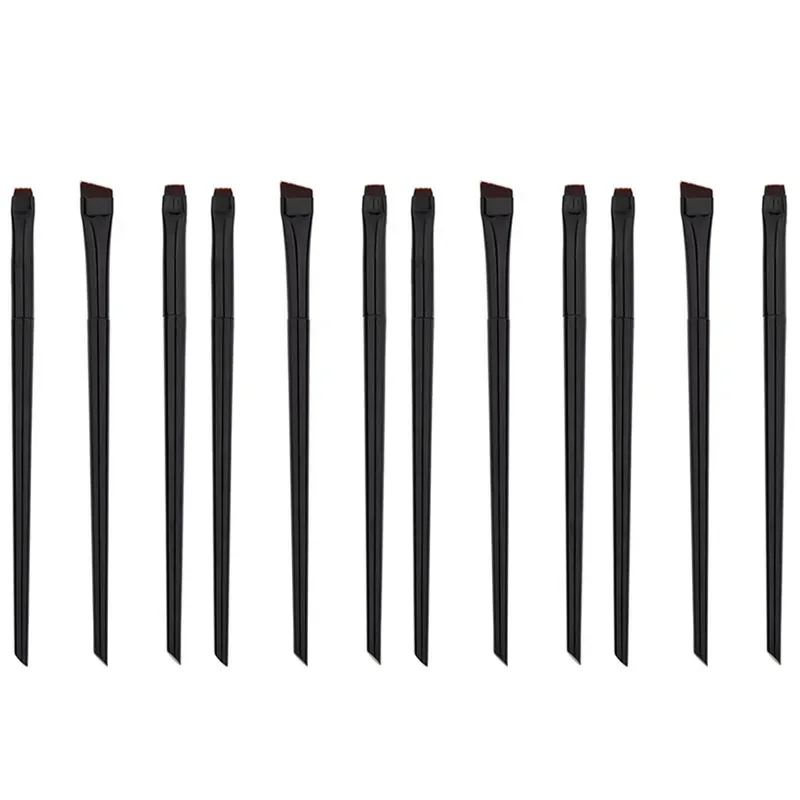 3/6/9/12Pcs Angled Eyeliner Brush Micro-Fine Tip for Brows & Cut Crease Vegan Professional Makeup Brushes