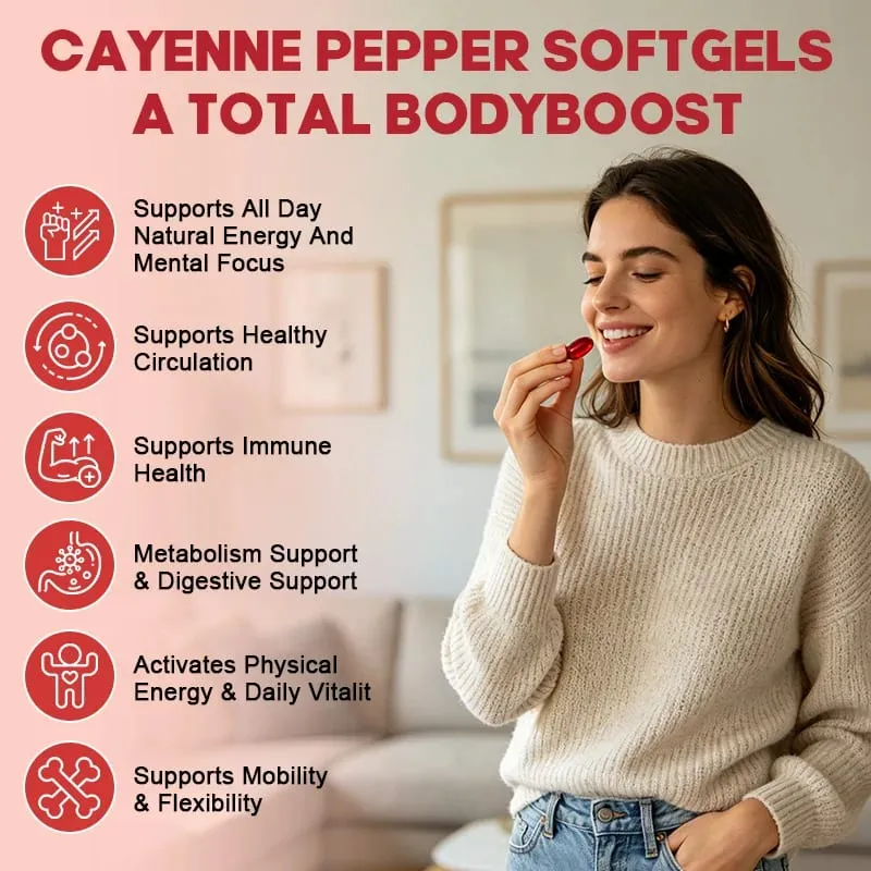Cayenne Pepper Capsules-Supports Cardiovascular Health Improves Digestion & Blood Circulation Vitamins D3 K2 Herbal Supplement — image 4