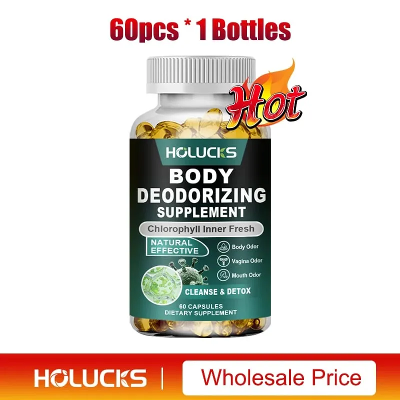 Chlorophyll Capsules Supplement Body Deodorizing Deos & Cleanse Digestion Support for Gut & Skin Health