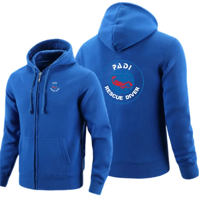 Scuba Driver Padi 2026 white Hoodies men Autumn Long Sleeve Pullover Tops Casual Pocket Hoodies Outer Loose Sport Wear — image 8