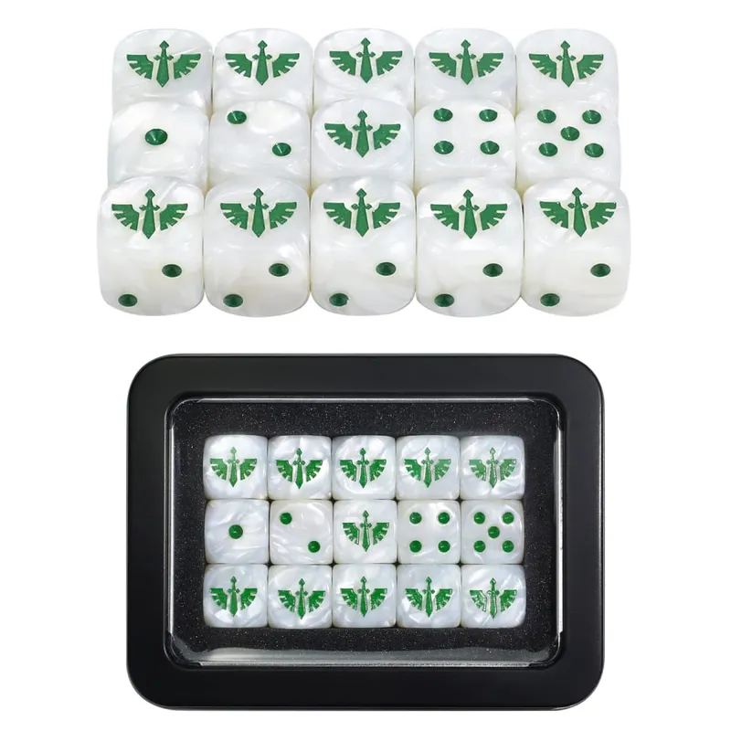 15PCS 16mm/0.63inch D6 Wargaming Dice Set for Tabletop Miniatures Game Damage Tracking Army Faction Themed Dice Tokens