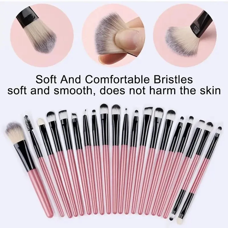 20pcs Makeup Brush Set Soft Fluffy Cosmetic Foundation Powder Eyeshadow Kabuki Blending Make Up Brush Beauty Tool Makeup Sponge