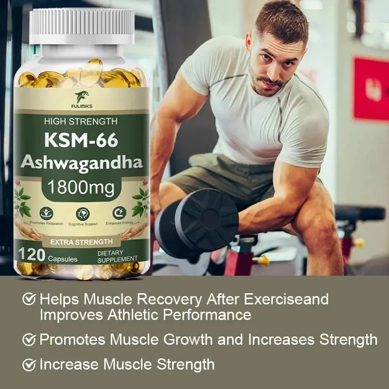 Buy 2 Get 2 Free! High-Potency KSM-66 Capsules 2100mg Supports Energy Focus & Physical Performance Pure Root Extract