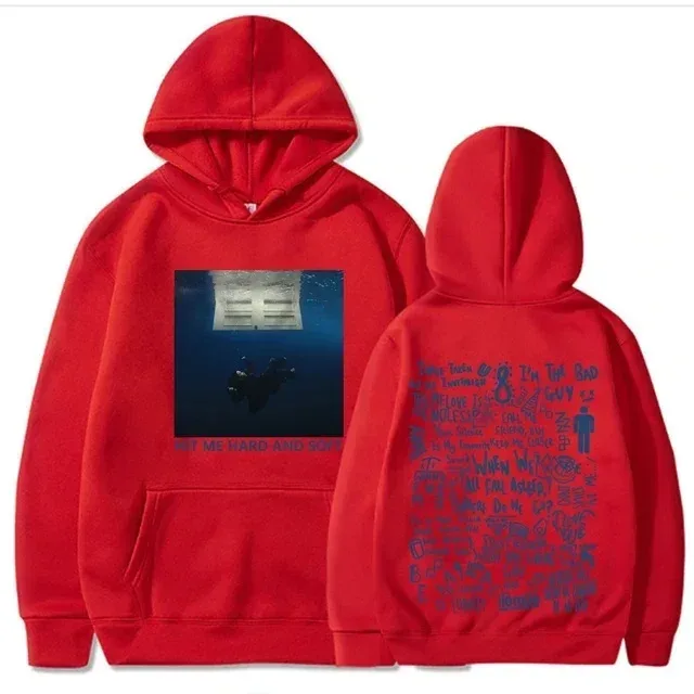 Hit Me Hard and Soft Tour Hoodie Billie Pullover Herr Sångare Grafiskt tryck Höst Vinter Fleece Sweatshirts för fans
