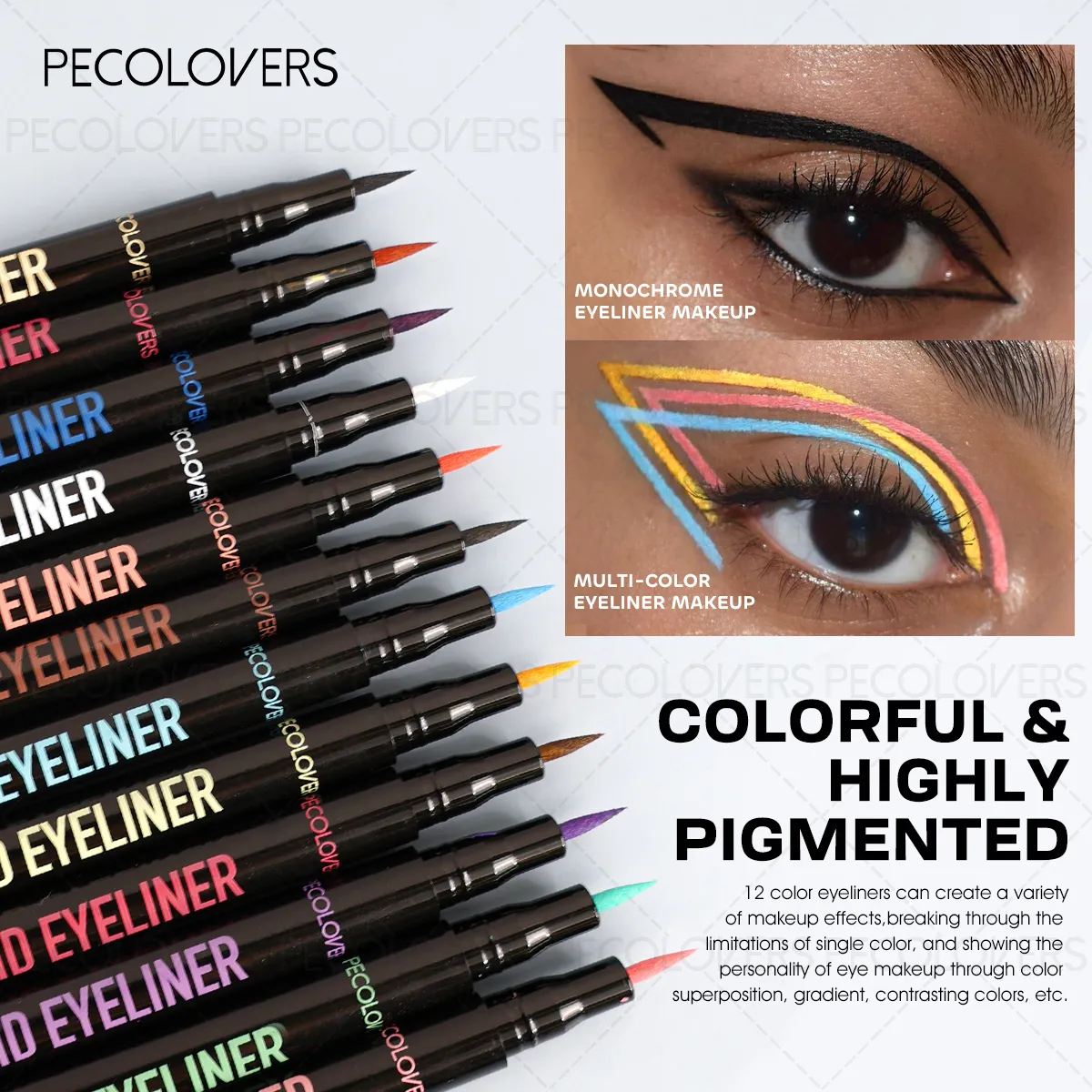 1 Pc Smooth Glide Liquid Eyeliner Pen - Waterproof Long-lasting Ultra-Fine Tip Water Eye Liner Pen Precision Slide Smudge-Proof