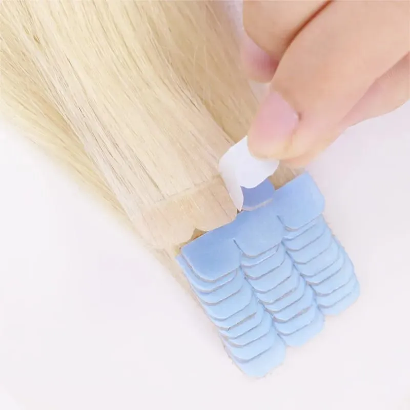 Mini Tape In Human Hair Extensions Skin Weft Machine Remy Natural Tape In Extensions 10pcs For Side Hair Tape On 12-24 Inch