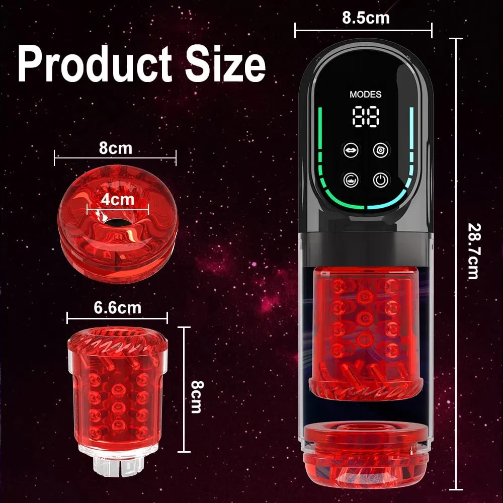 Male Sex Toys for Men with 7 S Vacuum Pump & 7 Thrusting Rotating Vibrating Sucking Licking LCD Adult Toys Mens Sex Toys