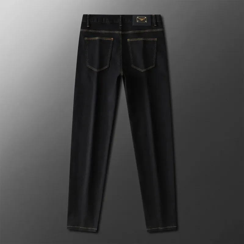 2026 New Black Jeans Men Versatile Slim Fit Skinny Leg Casual Trendy High-End Fashion Pants