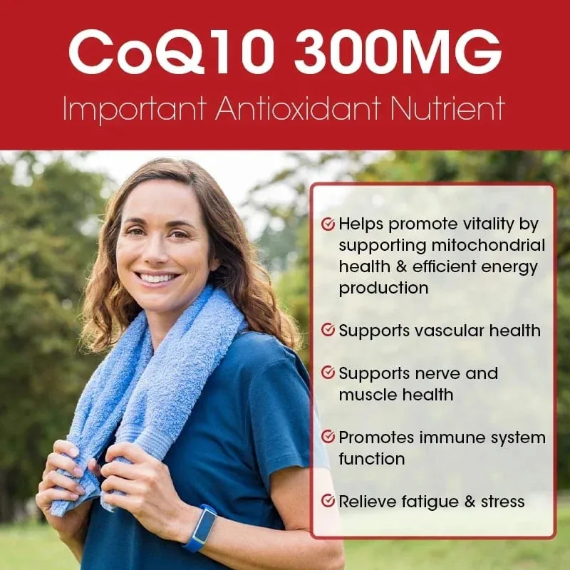 CoQ10 Softgels - Coenzyme Q10 (ubiquinone) Supplement Highly Absorbed Antioxidant Supports Heart Health and Energy Production