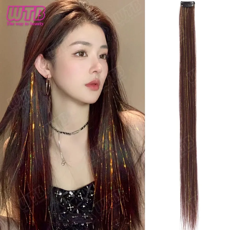 Synthetische Haarverlängerungsperücke im BB-Clip-Stil, hervorgehobene Laser-Seiden-Glatthaarverlängerungsperücke, geeignet für den täglichen Gebrauch von Frauen