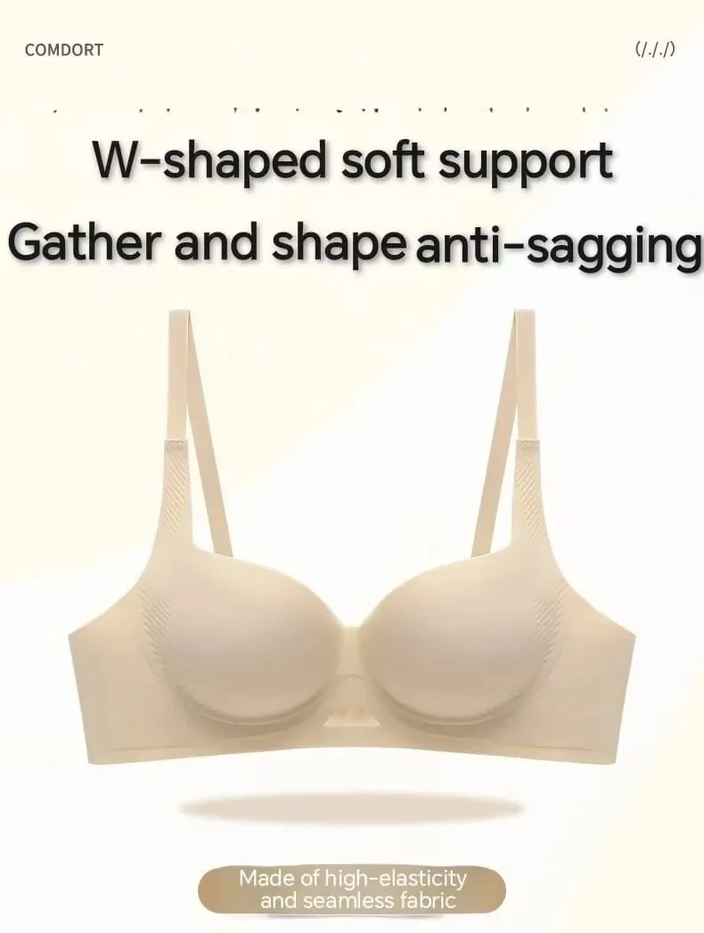 New Hollow-out One-piece Seamless Comfortable Push Up Lingerie Small Breast Gathering Anti-sagging No Steel Ring Bra