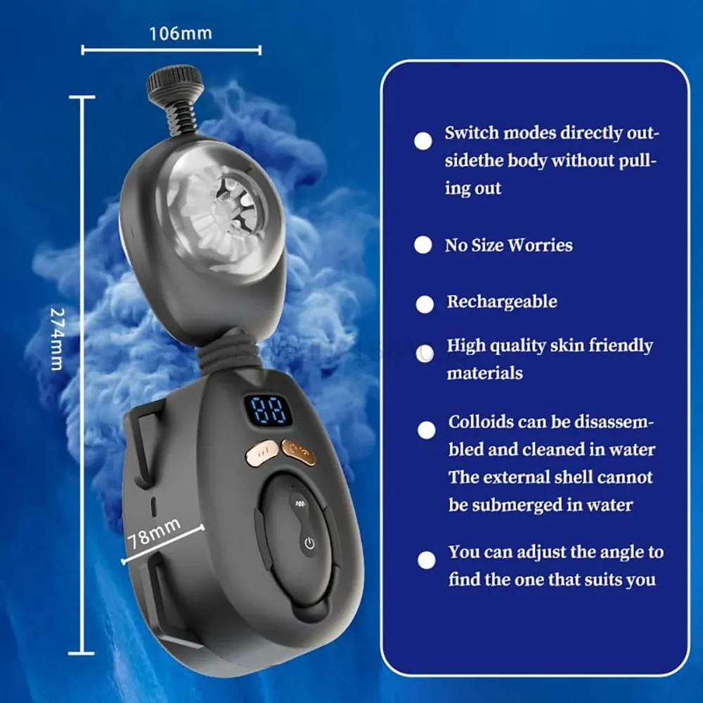 Automatic Thrusting Vibrating Male Masturbator with Wearable Belt Remote Control Hands-free Penis Stroker Sex Toys for Men Adult
