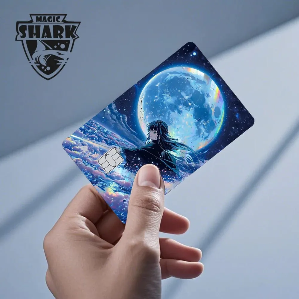 Magic Shark 2026 New Hot Demon Slayers Anime Shinny Holographic Laser Skin Cover Sticker Film for Debit Credit Bank Card