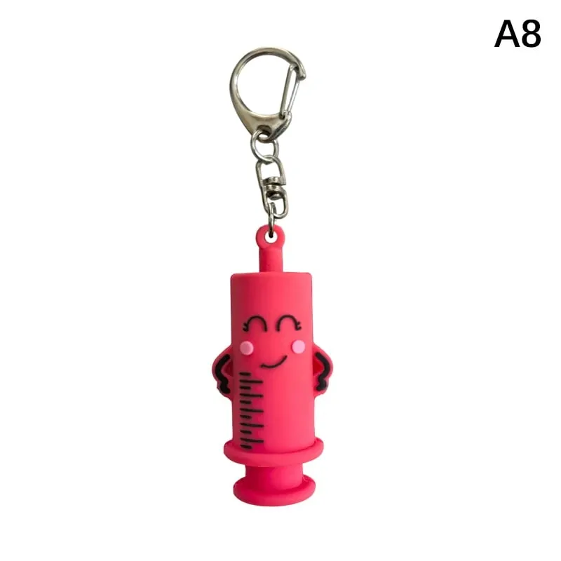 TT1pc For Home Nurses And Doctors Rubber Cutter Aid Medication Vial Breaker Tool Syringe-Shaped Ampoule Bottle Opener Keychain