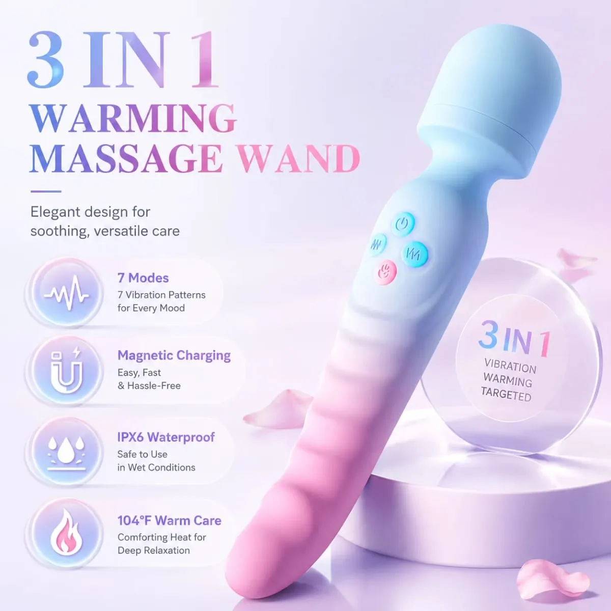 AV Vibrator for Women Powerful G Spot Dildos Magic Wand Clitoris Stimulator 3 IN 1Vagina Massager Adults Sex Toys for Woman