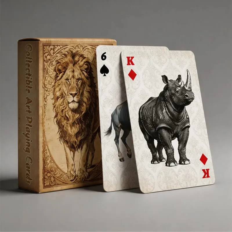 Cartes à jouer en forme d'animaux de la savane, jeu de cartes de poker en papier de qualité supérieure, mélange lisse, pour jeux de société de fête et performances magiques
