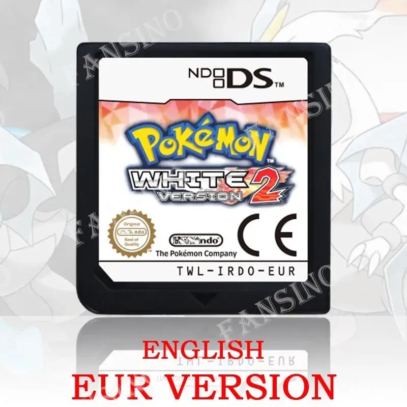 (USA EUR AUS) Pokemon Black White 1/2 Version High Quality Authentic 1:1 Replica DS Video Game Cartridge For DS 2DS 3DS Console