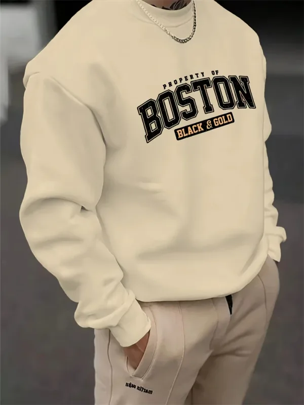 Simple Letters Pattern Sweatshirts For Men Fashion Trendy Streetwear 3D Printed Hoodies Cool Oversized Hip Hop Pullovers Tops — image 5