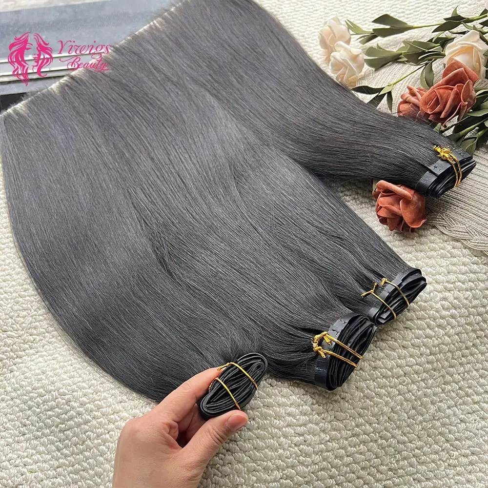 Straight Clip In Hair Extension Human Hair 100g/Set Straight Clip In Extension Full Head Vietnamese Clip Hair Extension for Wome