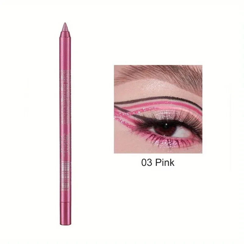 17 Farben Perlglanz-Eyeliner-Stift, bunt, wasserdicht, langlebig, matt, glatt, leicht zu tragen, Lidschatten, Eyeliner-Stift, Augen-Make-up