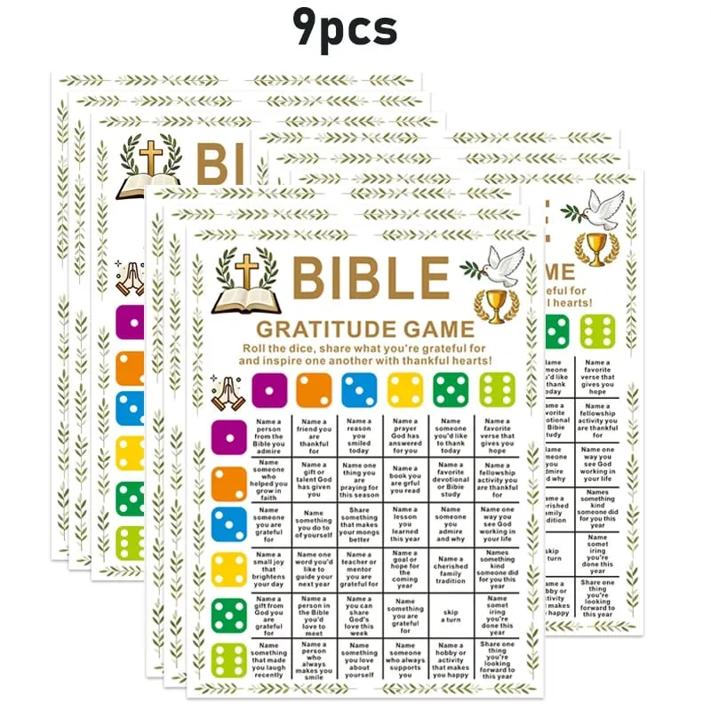 Bible Gratitude Games & Bible Dice Games (Without Dice) Christmas Party Games Christmas Cheerful Religious Game Style Adult