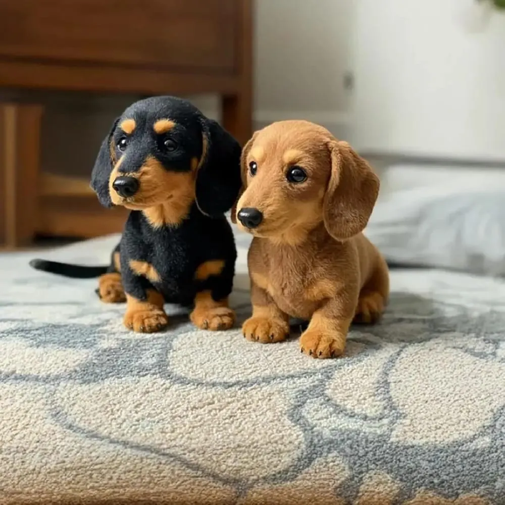 Brinquedo de pelúcia de cachorro macio imita movimento natural simulação imitar pelúcia bonito realista animais de pelúcia para suporte emocional