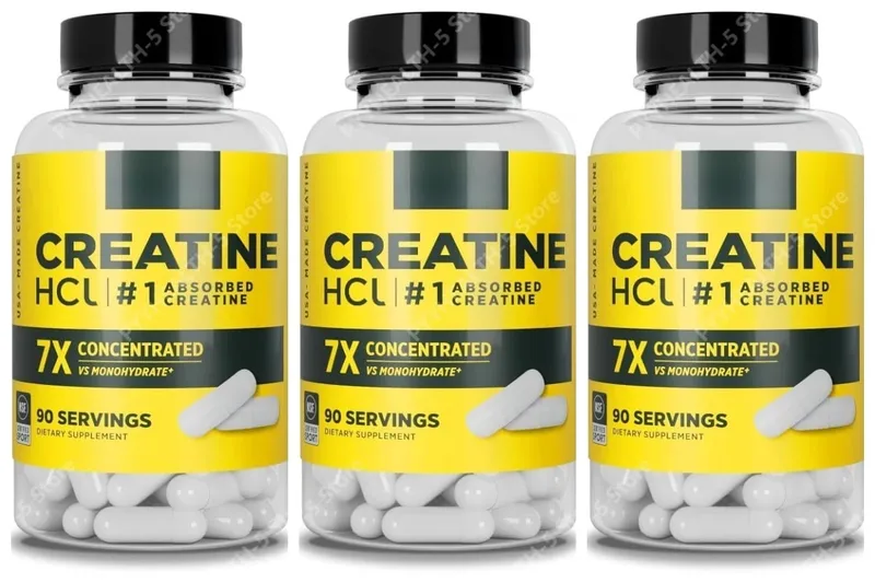 Creatine HCl Capsules Muscle Cognitive Cellular Energy Support | No Bloating or Cramps Creatine Pills (90 Capsules)