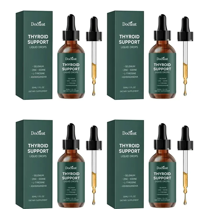 Thyroid Support Liquid Drops with Selenium Zinc Iodine L-Tyrosine & Ashwagandha for Thyroid Health and Daily Support Vegan 30ml