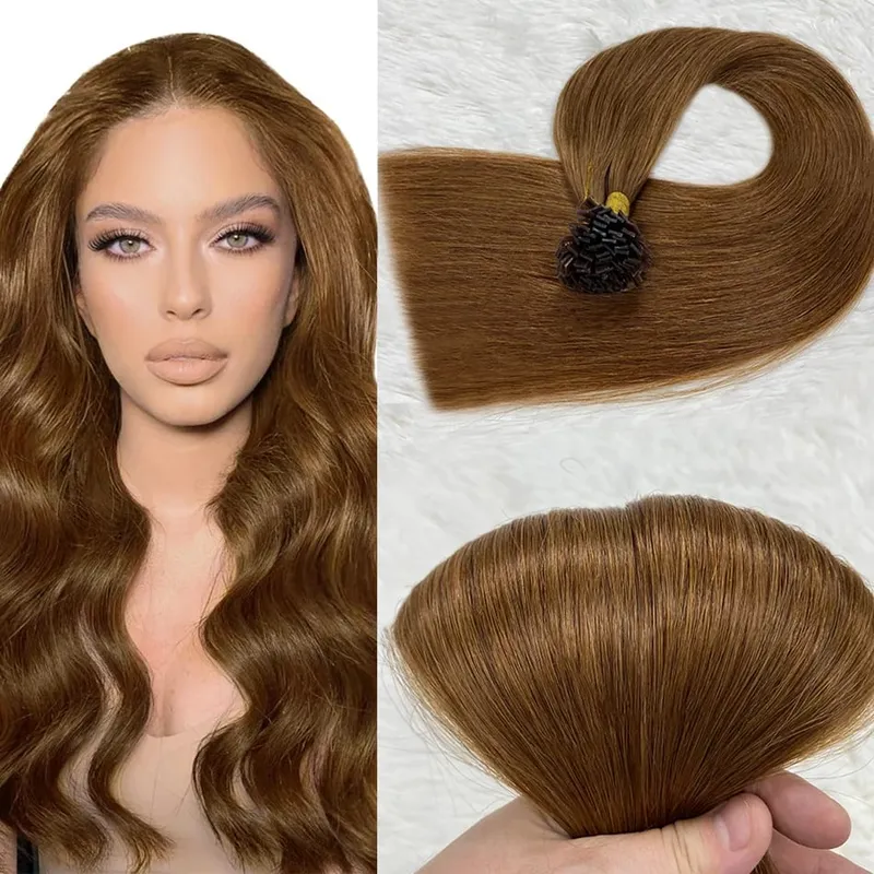Human Hair Flat Tip Extension Remy Hair18-30inch Real Remy Silky Straight Black Brown Pre Bonded Keratin Fusion Hair