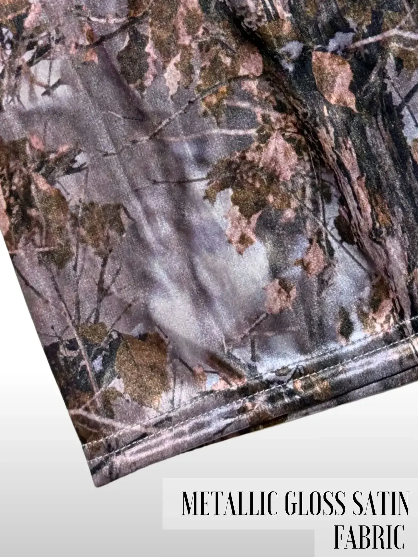 1 Piece Men's Lightweight Breathable Metallic Sheen Casual Home Loungewear - Camouflage Print Satin Sleep Shorts — image 4