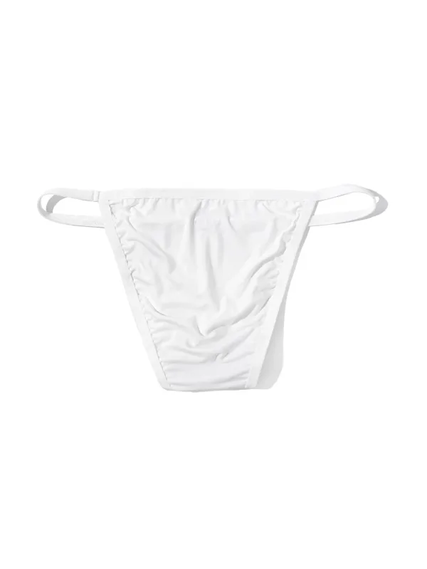 1PC Men's Sexy Low-Waist Briefs with Large Pouch Single Color Thin Belt Comfortable Thin Design for Summer Pure Color Underwear — image 23