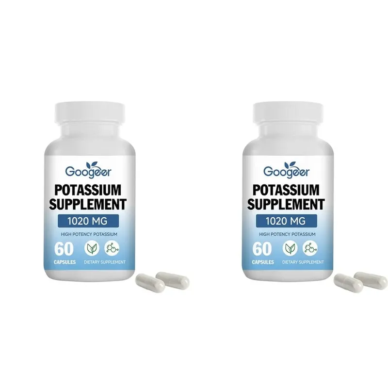 Googeer Potassium Supplement Capsules for Daily Mineral Gap Support 1020 Mg Equivalent Steady Potassium Level 60 Capsules