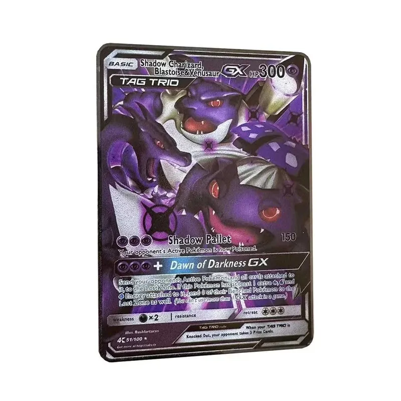 Pokemon Card Vmax Metal Pokémon Letters Pikachu Gx Mewtwo Charizard Vstar Anime Games Toys Golden Iron Playing Cards Kids Gifts — image 19