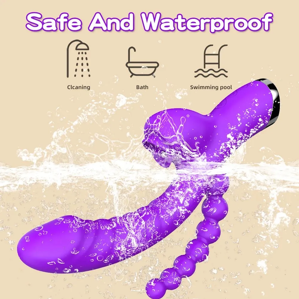 3 in 1 Tapping Flapping Vibrator Anal Sex Clitoris Clit Sucker Stimulator Sex Toys Female Licking Sucking Vibrators Adult Goods