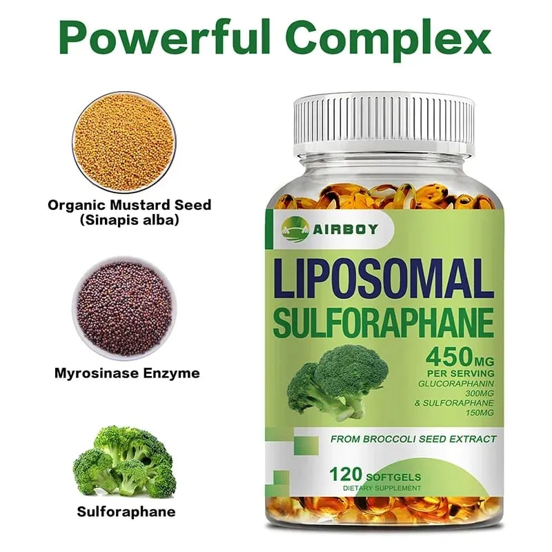 Liposomal Sulforaphane 450mg - Antioxidant Heart Supplement Immunity Boosting