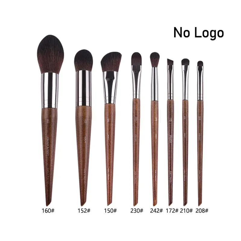 Naturligt træ Øjenmakeup børster hele sæt Pro Crease Øjenskygge Make-up kit smudge highlighter øjenbryn Læbevippebørste praktisk
