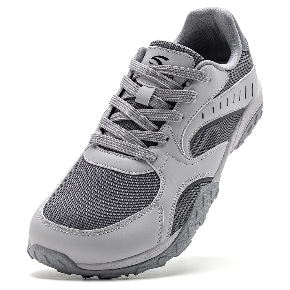 Unisex Wide Toe Hiking Sneakers Lace-Up Walking Shoes Outdoor Travel Artificial Leather Mesh Minimalist Sneakers — image 9