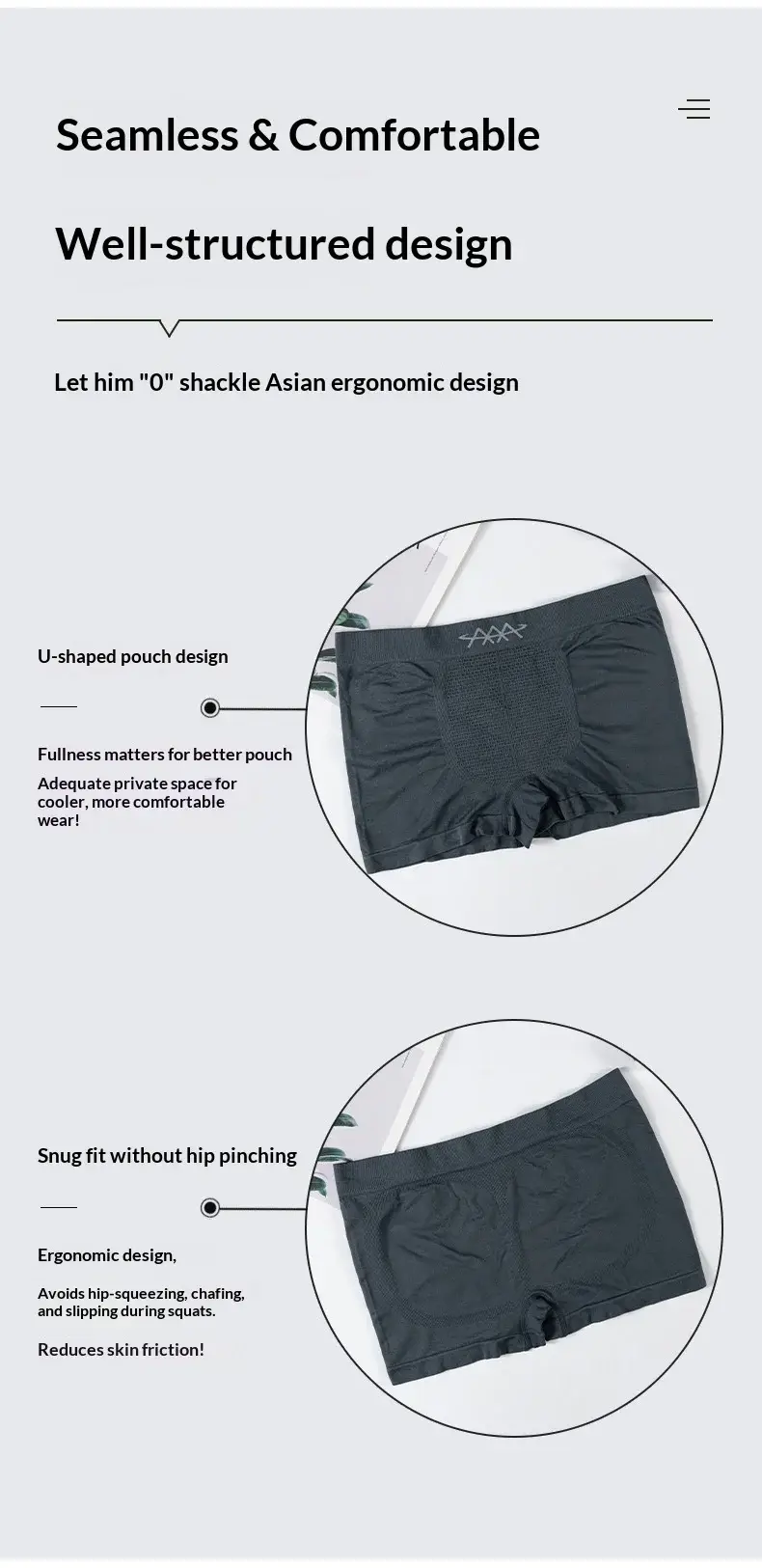 1pcs Seamless Underwear Men's Boxer Shorts High Stretch Underpants Breathable Panties Sexy Slim Lingerie Snug fit trunks — image 9