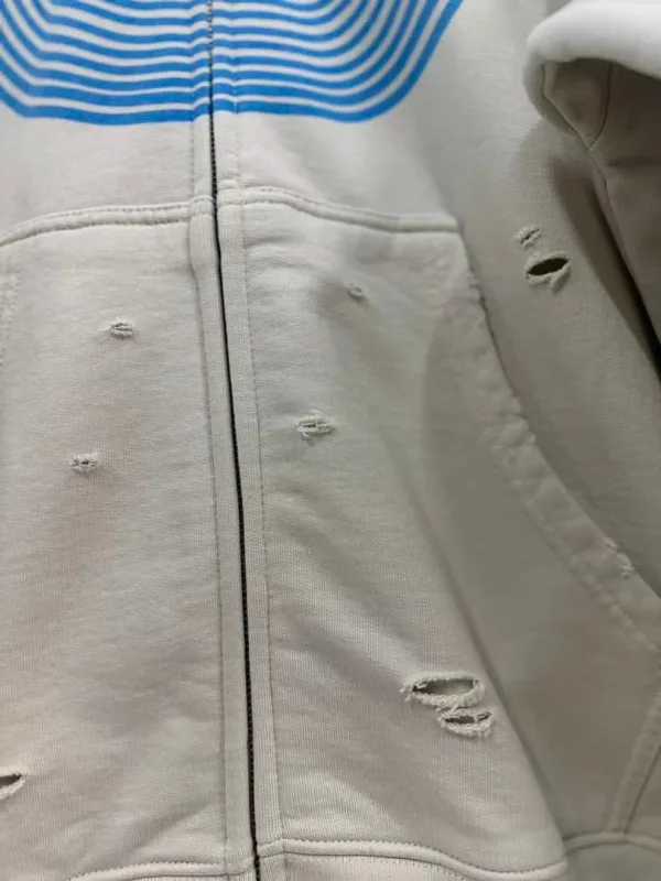 New Arrival Satoshi Zip Hoodie Destroyed Hole Design Loose Cotton Casual Outdoor Jacket Tops — image 13