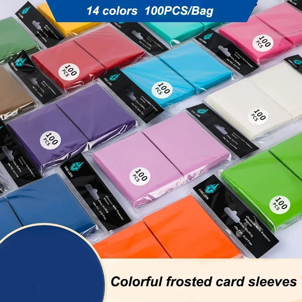 66x91mm 100 pçs/set sólido fosco mangas de cartão comercial tamanho padrão protetor de cartão para ptcg/tcg/mtg