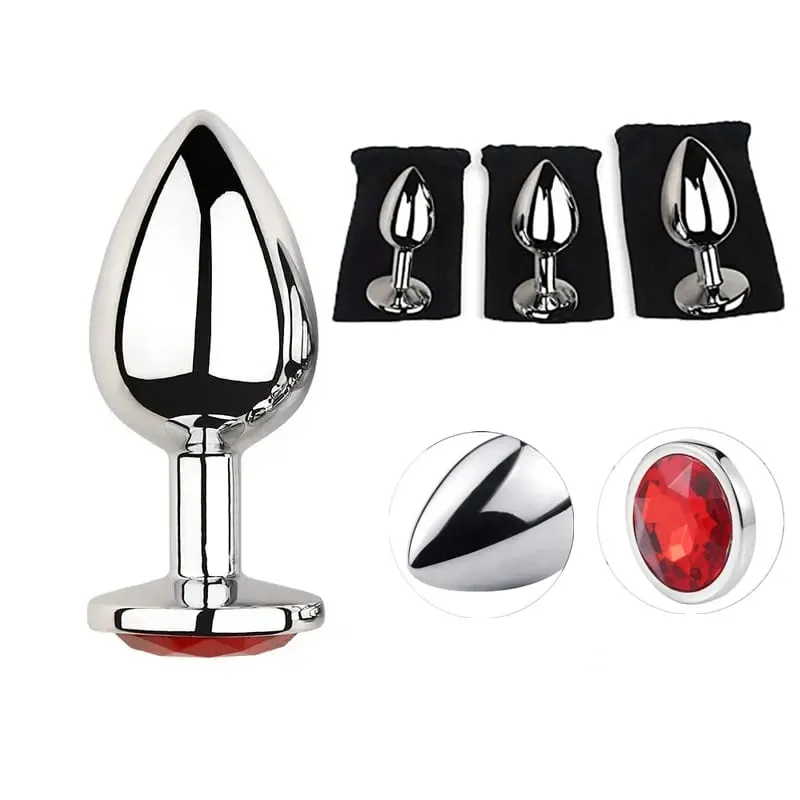 Anal Plug 3 Sizes Stainless Beginner Crystal Butt Plug Anus Masturbation Stimulator Dildos Adult Portable Sex Toys For Man Women