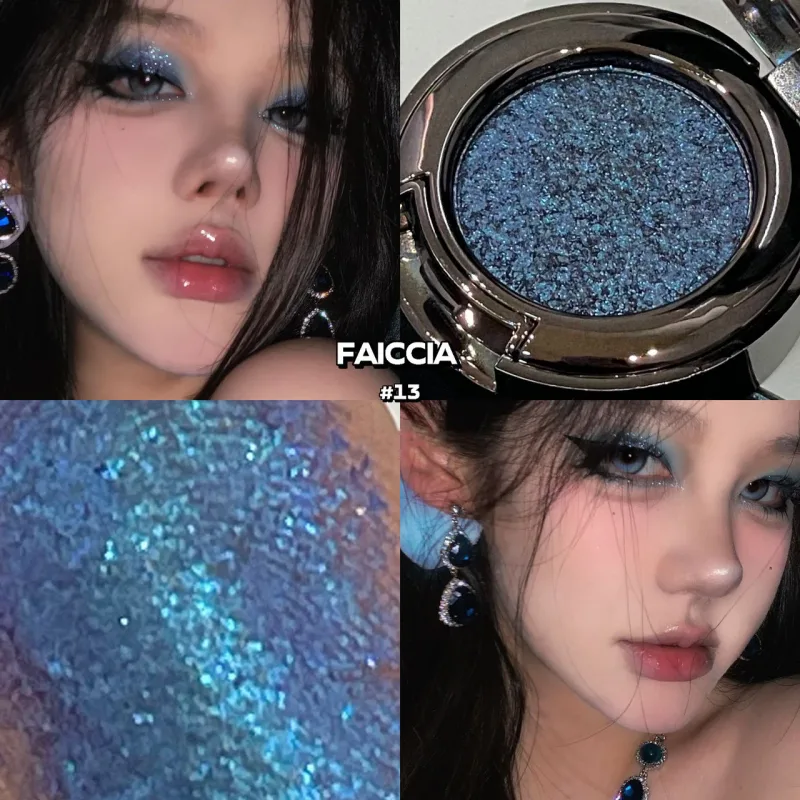 Chameleon Smoky Green Eyeshadow Palette High Gloss Easy-To-Apply Sparkling Purple Pearlescent Eye Shadow Brightening Makeup