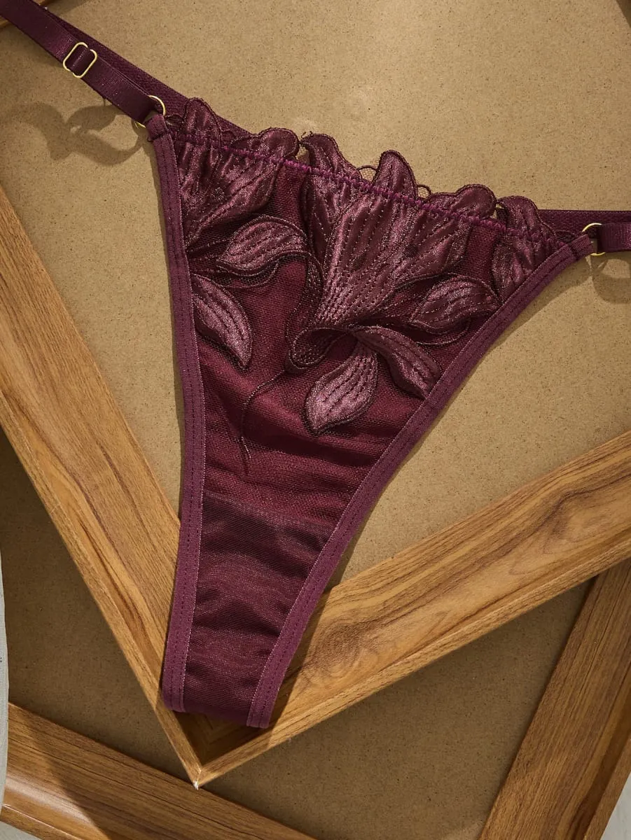 Brownish RedBra Set Double Layer Design No Skin Irritation Comfortable Underwear Women's Fashion Color Block Bralette