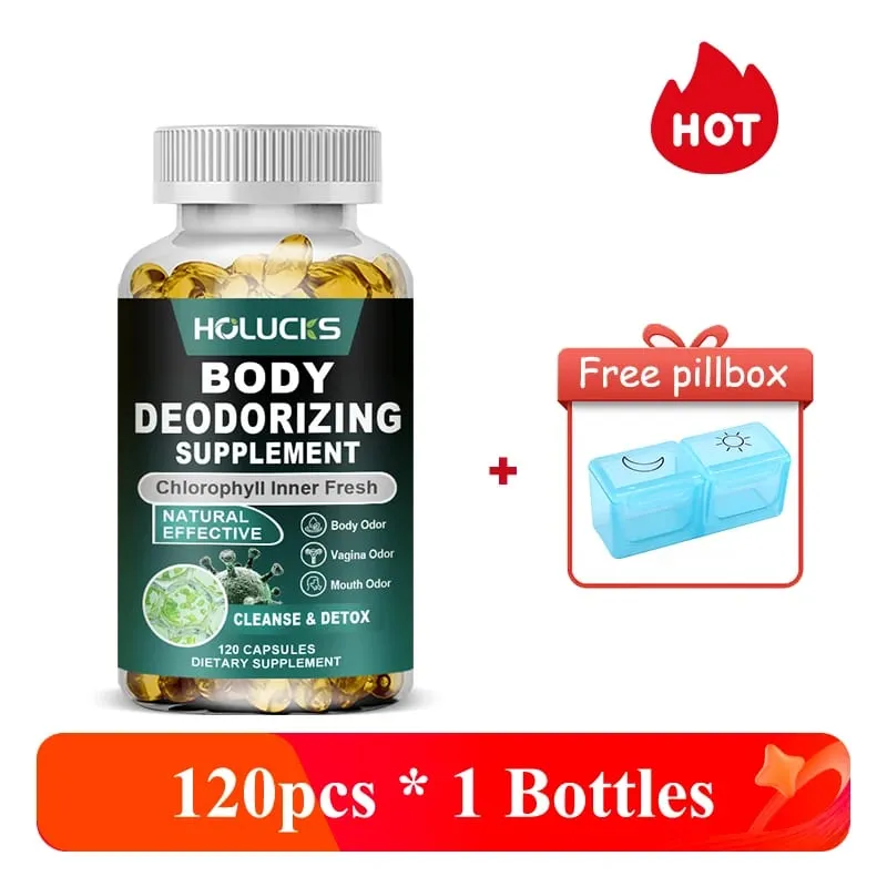 Natural Chlorophyll Capsules Supplement Internal Detox Cleanse Body Deodorant Promote Digestive & Skin Wellness
