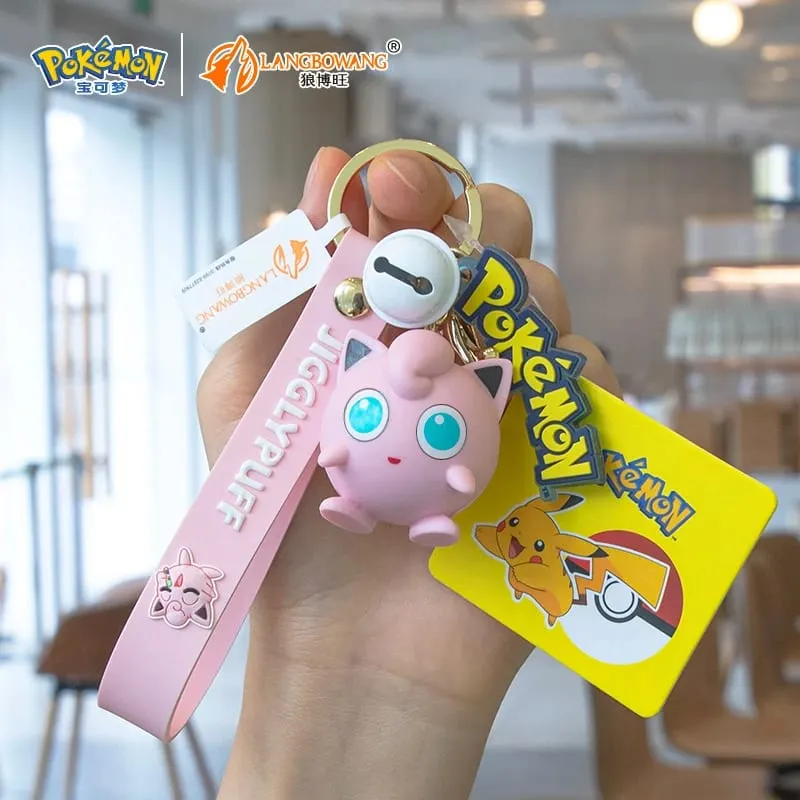 ของแท้พวงกุญแจ Pokemon Pikachu Gengar Sylveon Sprigatito Quaxly Fuecoco อะนิเมะ Action Figure ของเล่นพวงกุญแจกลิ่นหอมจี้
