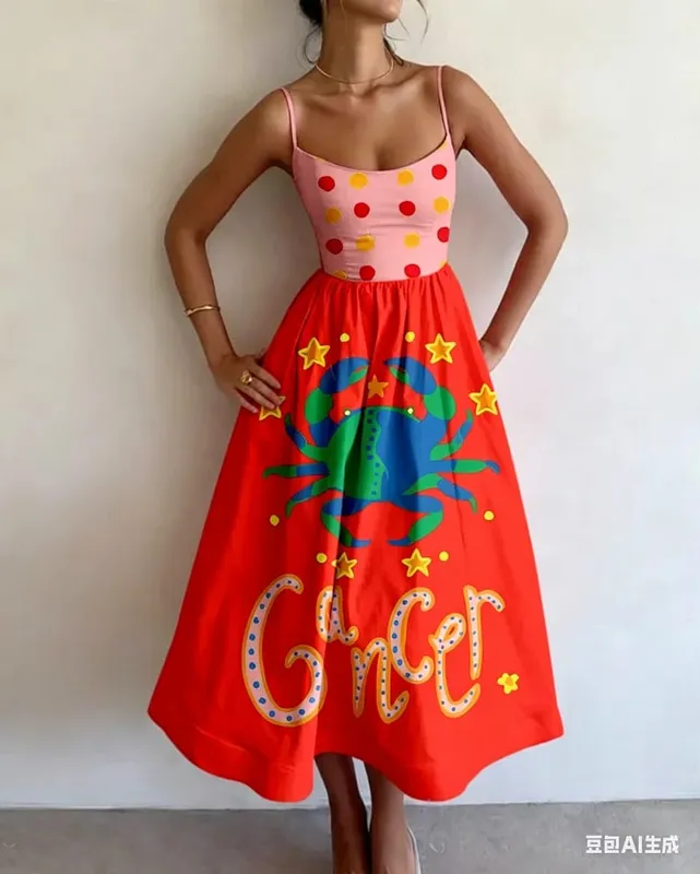 Summer Women Print Bodycon Dress Sling Cold Shoulder High Waist A-line Maxi Dresses Beach Party Gowns Casual Vestidos Fashion