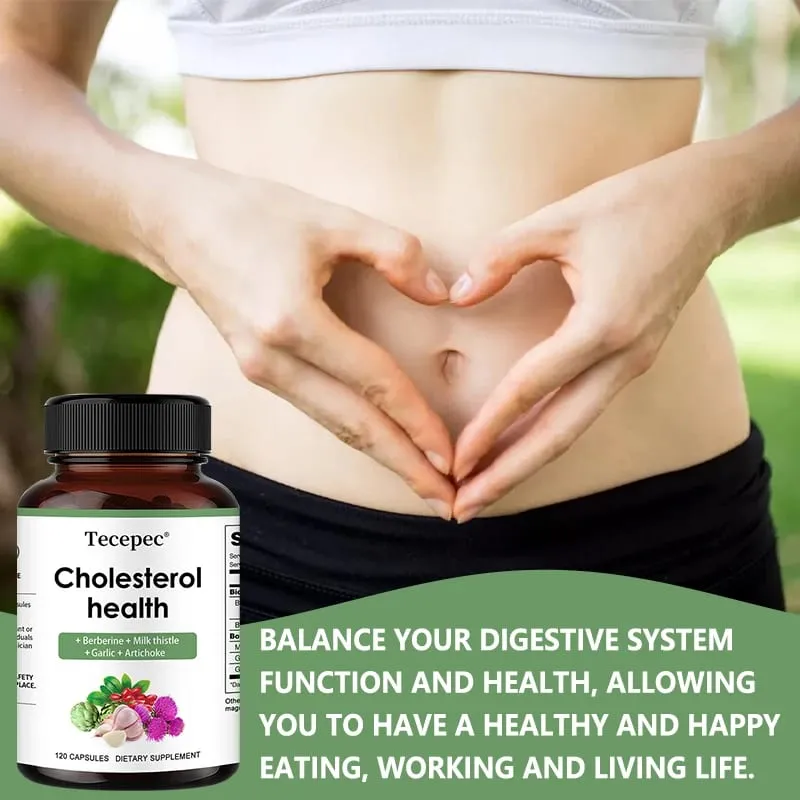 Cholesterol Support Supplement - Contains Berberine Artichoke and Garlic To Support Healthy Cholesterol Levels and Natural Heart Health