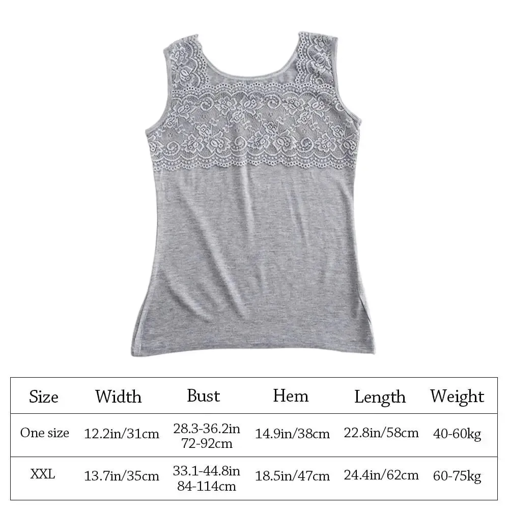 Casual U Neck Summer Tank Tops Sleeveless Slim Fitted Tops With Lace Camisoles Cami Top Shirt for Women With Lace