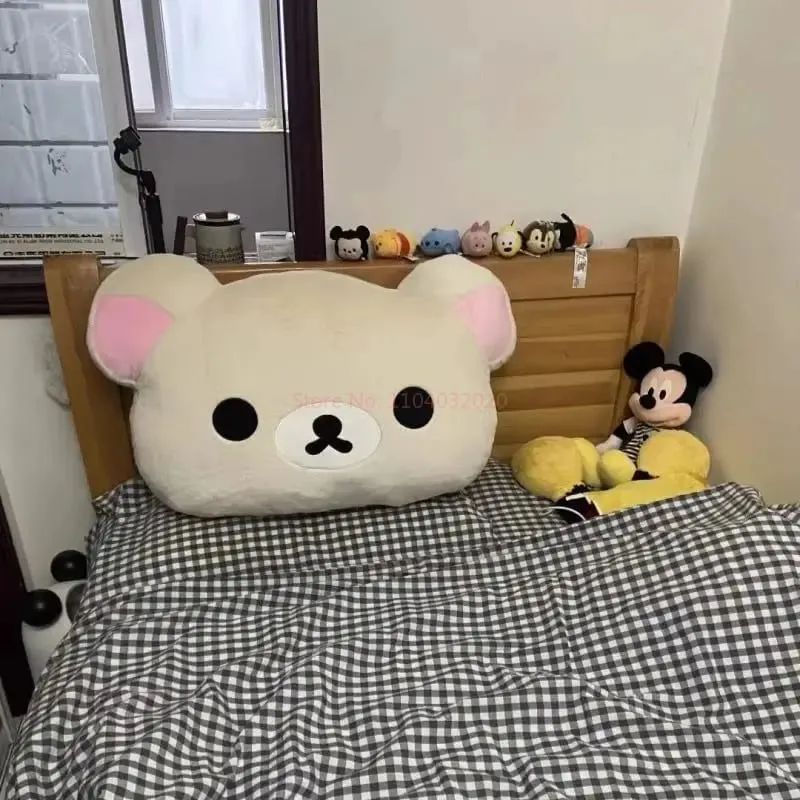 44cm Cute Rilakkuma Plush Toy Back Support Detachable Cover Bedside Large Pillow Comforter Washable Sleeping Pillow Gifts